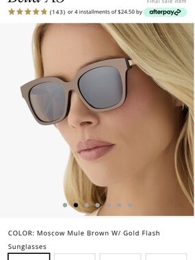 Diff Eyewear Moscow Mule Brown Sunglasses with Gold Flash
